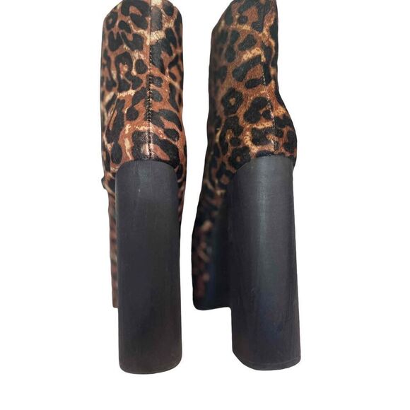Jeffrey Campbell Womens Tan Leopard Print Lace-Up Platform Boots Size 7M - Picture 2 of 9